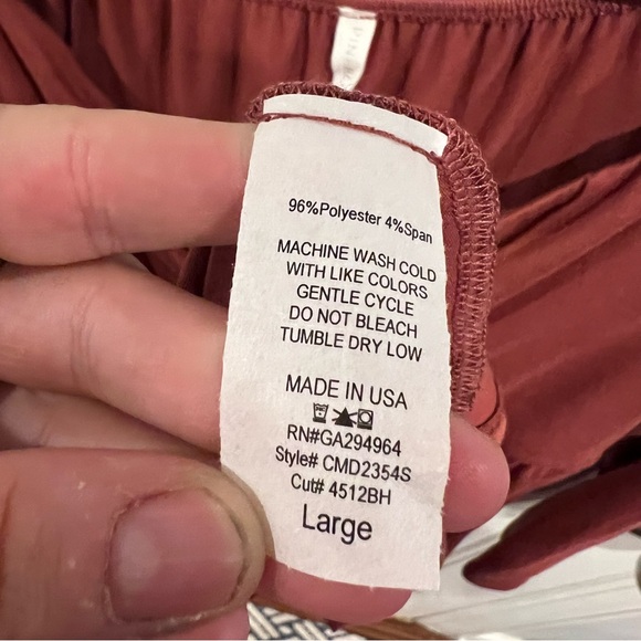 Pinkblush Rust Wrap Front Empire Waist Knit Maternity Maxi Dress Long Sleeve - Picture 7 of 8